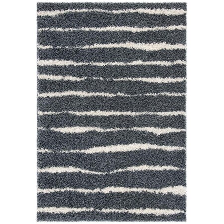 Safavieh 3 x 5 ft. Venus Shag 603G Power Loomed Rectangle Area Rug Dark Grey & Ivory VNS603G-3